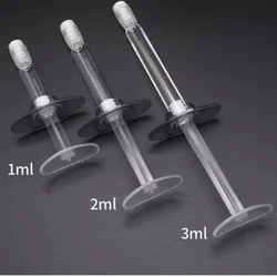 50pcs 1ml 2ml 3ml Empty Grey Cosmetic Syringe Airless Bottle Aircraft Wing Injection Cosmetic Essential Oil Water Storage Needle