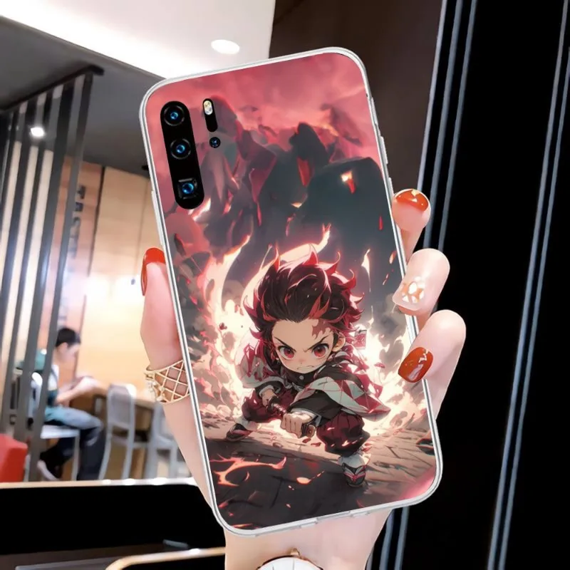 Demon Slayer Baby Cute Phone Case for Huawei P50 P40 P30 Pro Mate 40 30 Pro Nova 8 8i Y7P Honor Clear Phone Cover Funda