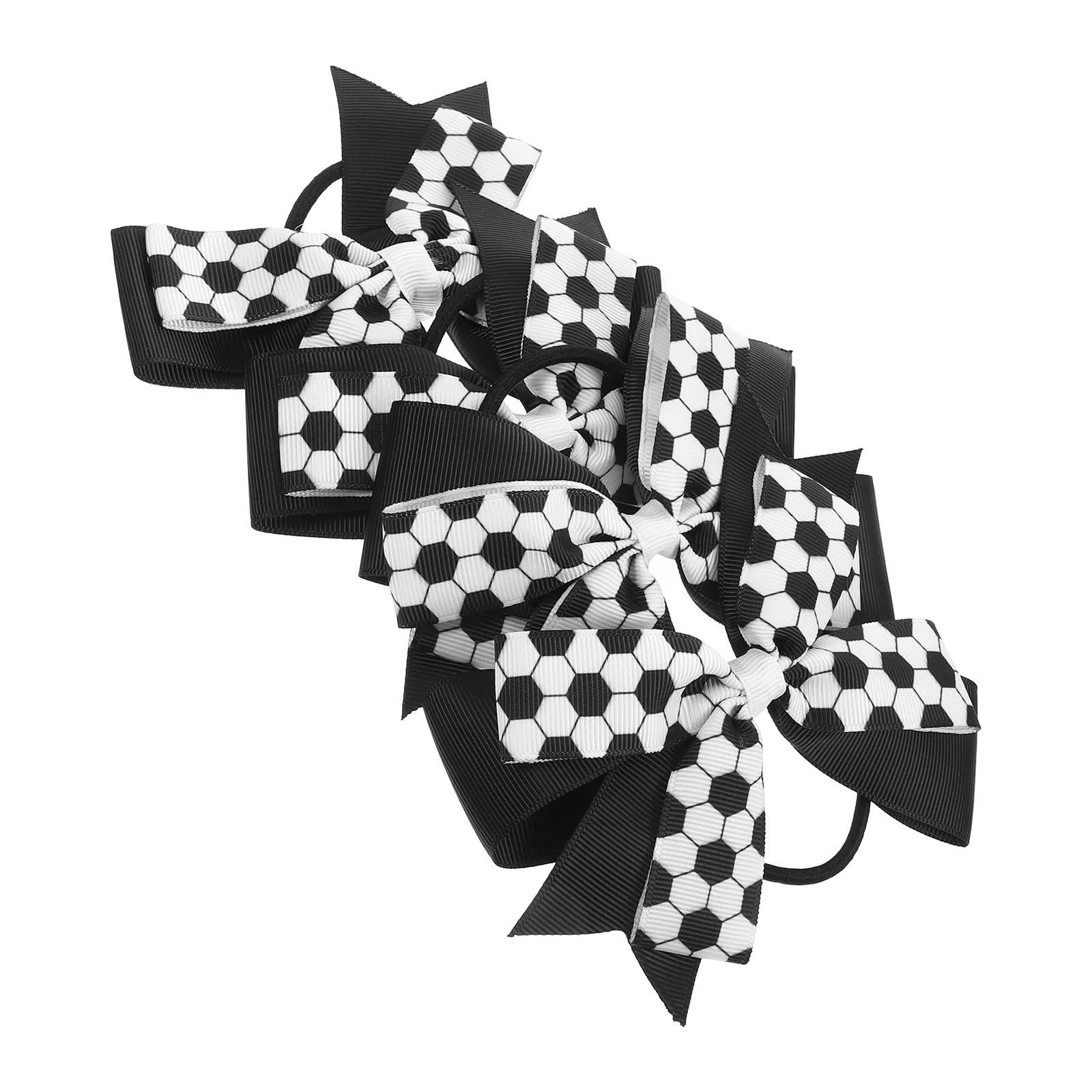 

4pcs Butterfly Hair Ties Elastic Ponytail Holders Soccer Bows Scrunchies For Girls Women Toddler Hair Accessories Styling Tools