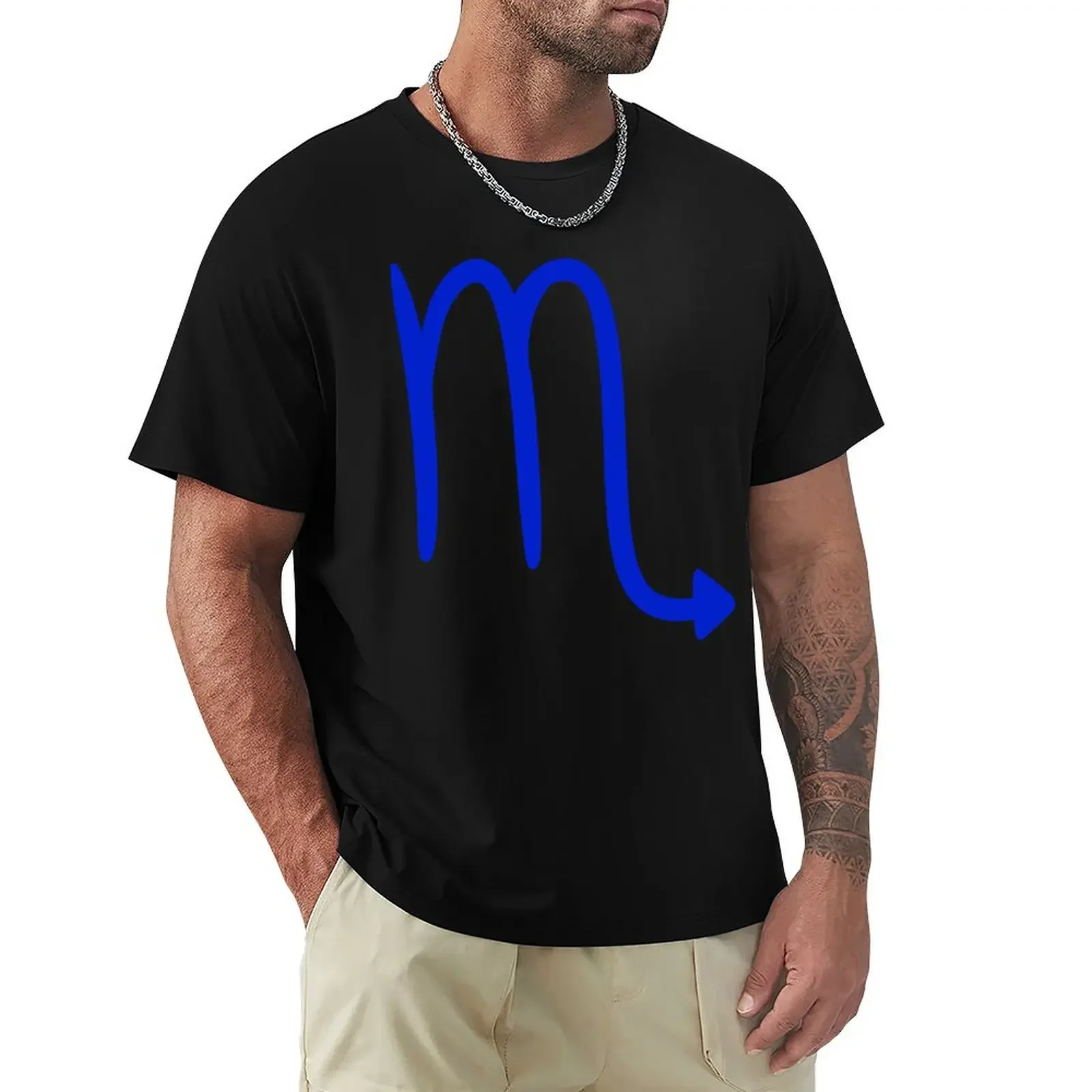 Blue Scorpio T-shirt korean fashion sports fans oversized men clothes