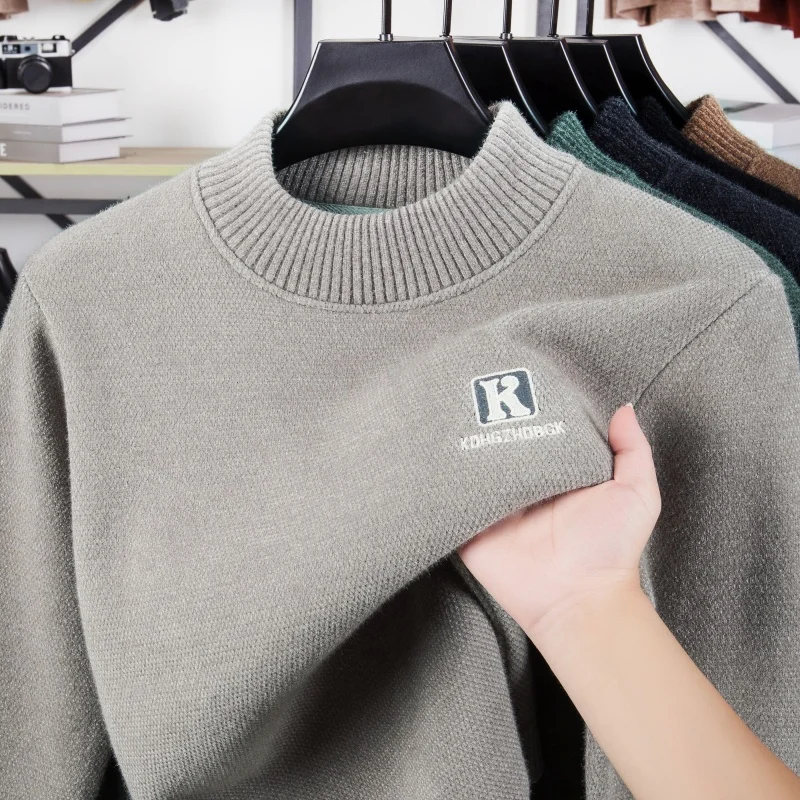 Designer Original Men's Knit Sweater Long Sleeve Crew Neck Letter Patch Warm Anti Pilling Casual Autumn Winter Men's Clothing