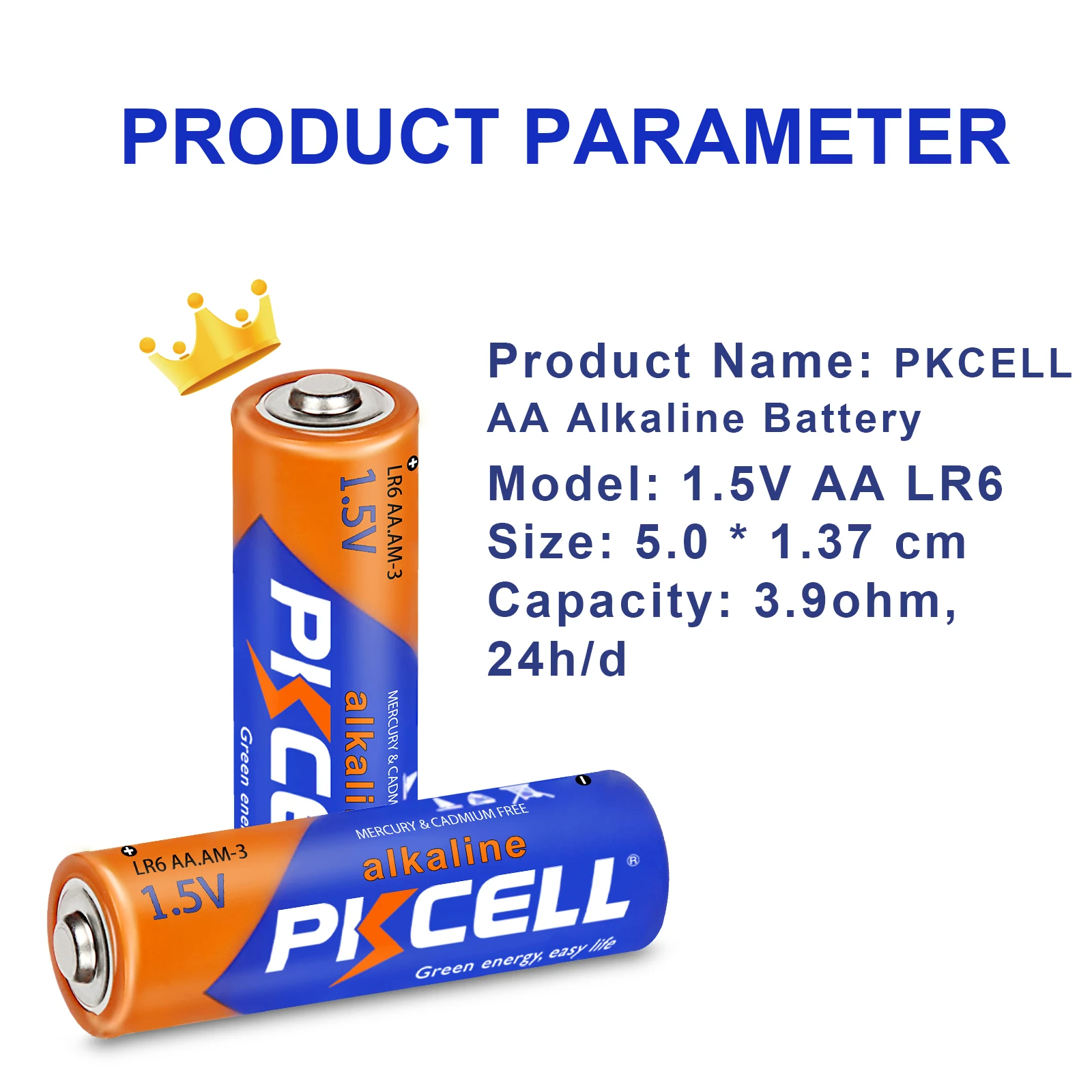 40PC PKCELL AA LR6 E91 AM3 MN1500  1.5V Alkaline Battery 3A AA Dry Batteries for Keyboards Clocks toy flashlight camera