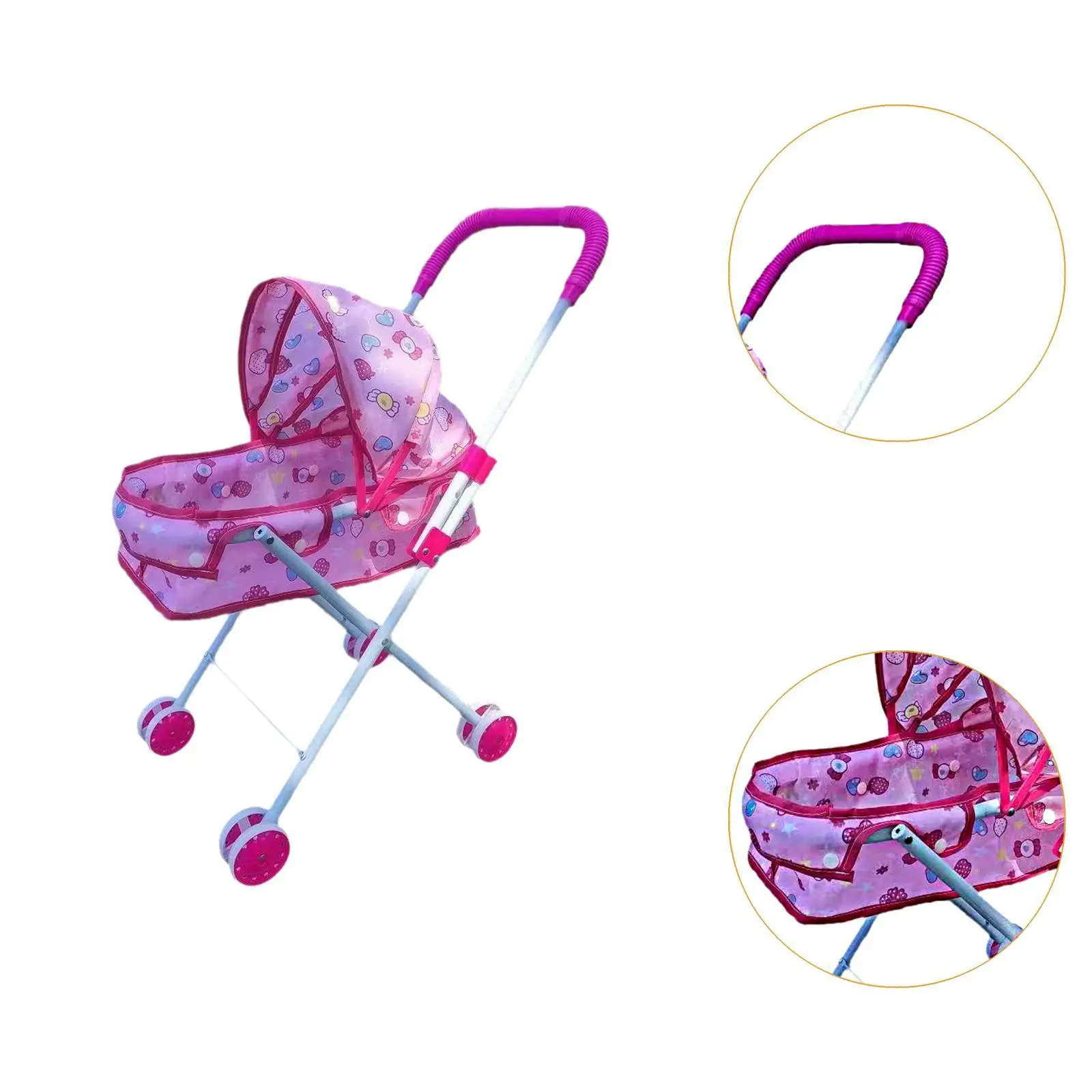 

Baby Stroller Toy Play Game Role Play Stroller Role Playing Miniature Scene Model Pretend Toys Simulation Stroller Dollhouse