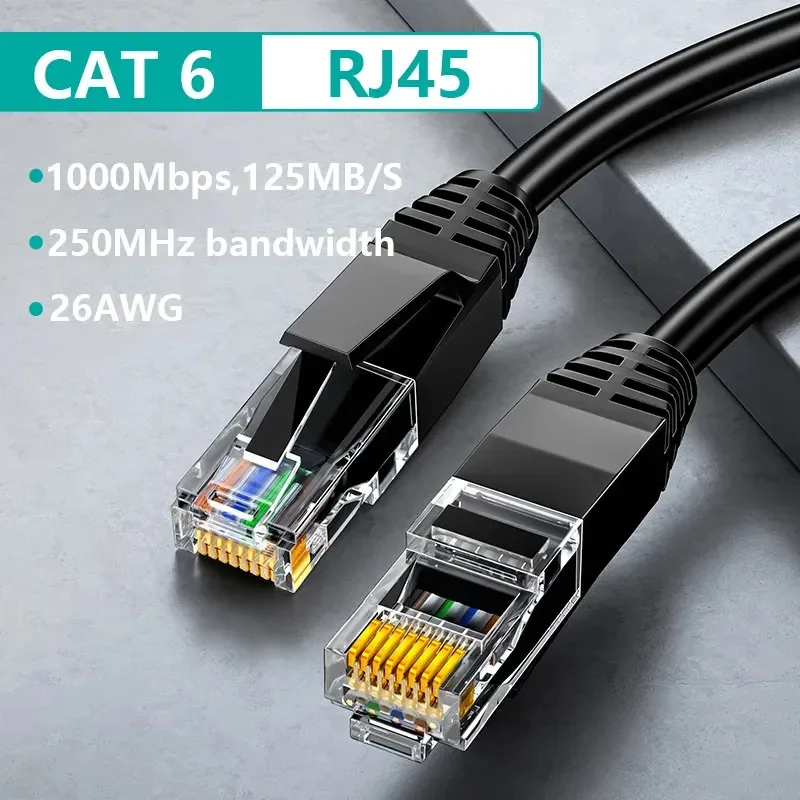 UTP Cat 6 جيجابت RJ45 كابل شبكة فاصل محمي كابل إيثرنت Cat6 Lan كابل محمي راوتر RJ45 زوج ملتوي سلك توصيل