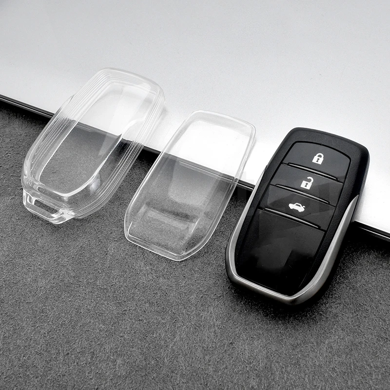 Przezroczyste etui z TPU na kluczyk samochodowy do Toyoty Sienna Venza Harrier Tundra RAV4 Prime Mirai Hilux Alphard Vellfire — zdjęcie 7