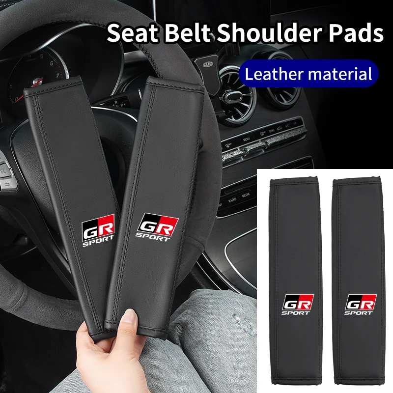 Car Seat Shoulder Pad Cover Seat Belt Buckle Protector Accessories For Toyota GR Supra Aygo Prado RAV4 Hilux Yaris Corolla 4Runn view 5