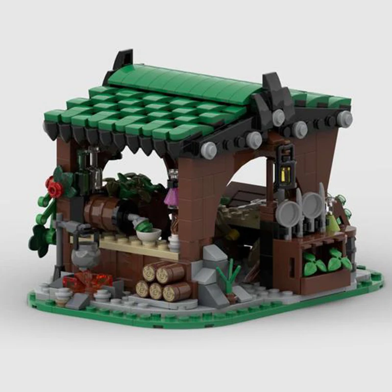 street market Apothecary brickset medieval village moc herb garden store Vendor stall building blocks