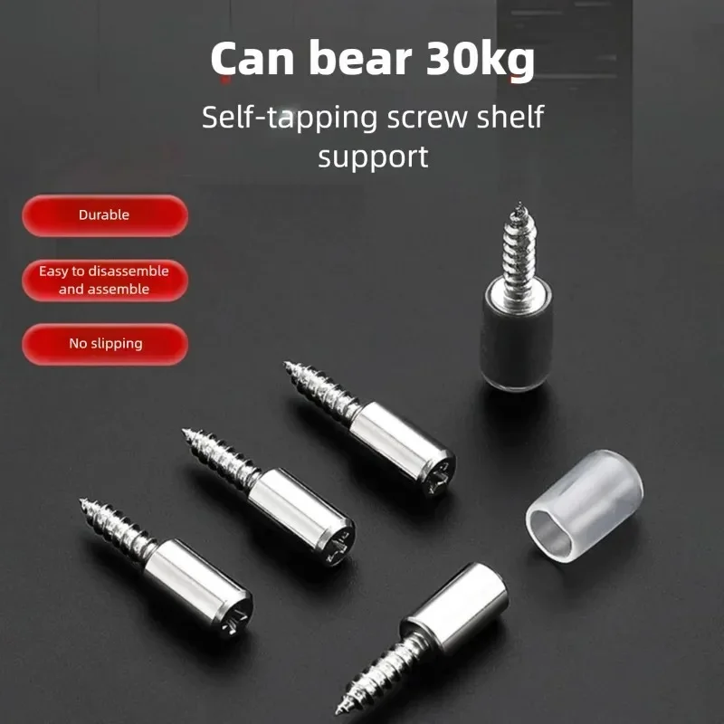 10 Sets Cross Head Self-Tapping Screws With Rubber Sleeves, Non-Slip Partition Support Nails For Wardrobe Cabinet Glass Laminate