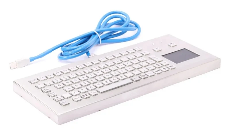 Desktop Industrial Stainless Steel Keybord With Touchpad, Explosion Proof USB cable