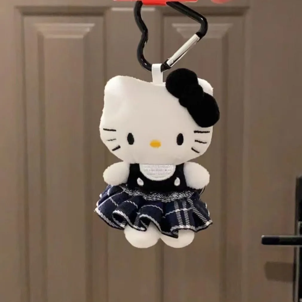 Porte-clés en peluche Hello Kitty, 1 pièce, poupée mignonne, sac à dos Kawaii, accessoires de décoration, cadeau d'anniversaire