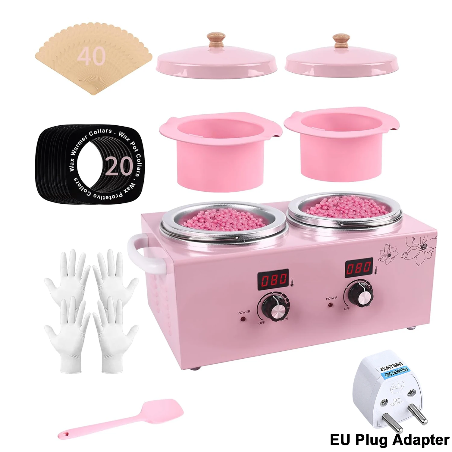 Dubbele Pot Wax Warmer Paraffine Heater Warmer met LED-display Huidontharing Verstelbare temperatuur voor schoonheidssalon Thuisgebruik