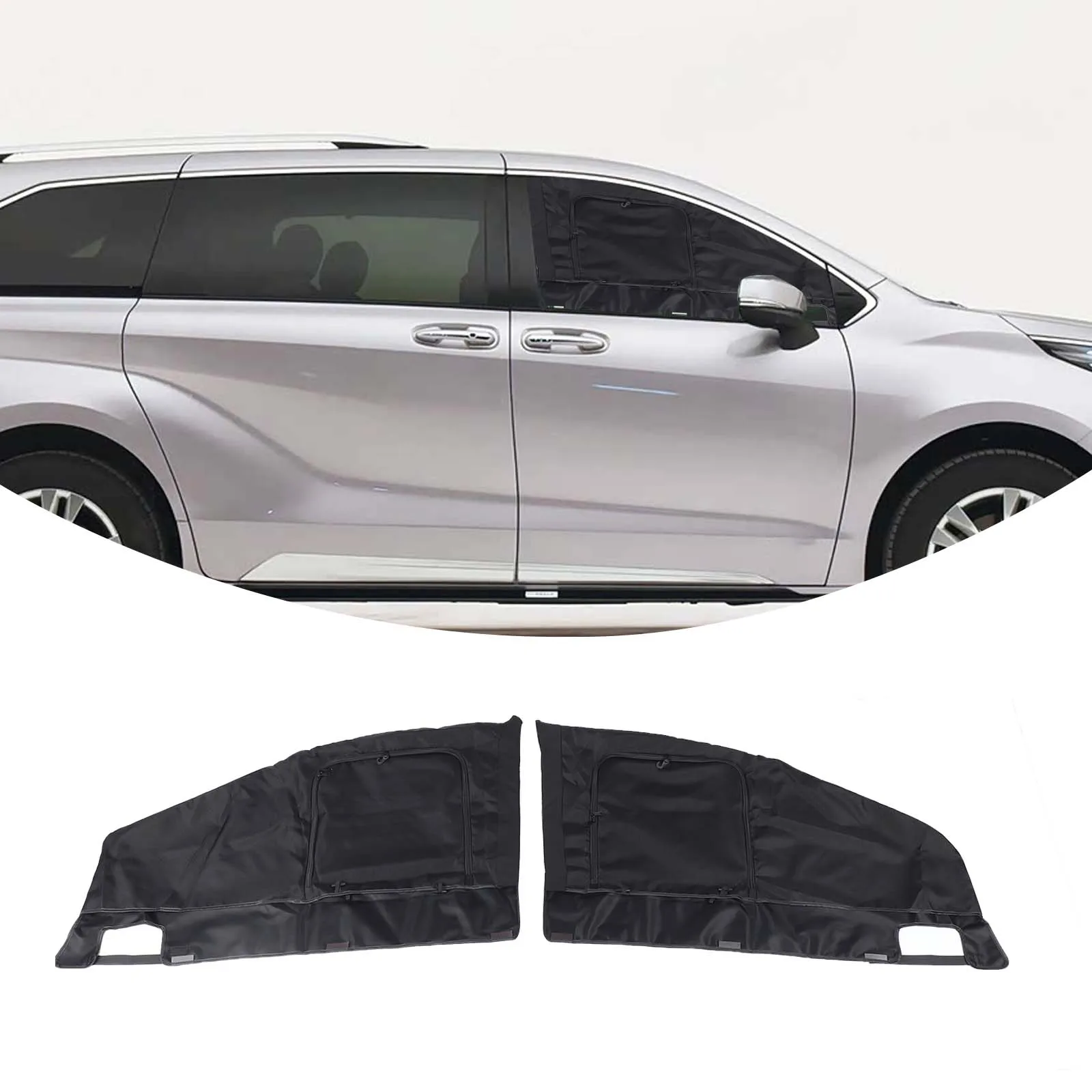 For Toyota Sienna 2021-2026 Car Front Rear Door Window Sunshade Net Insect Prevention Net Removable Cover Accessories