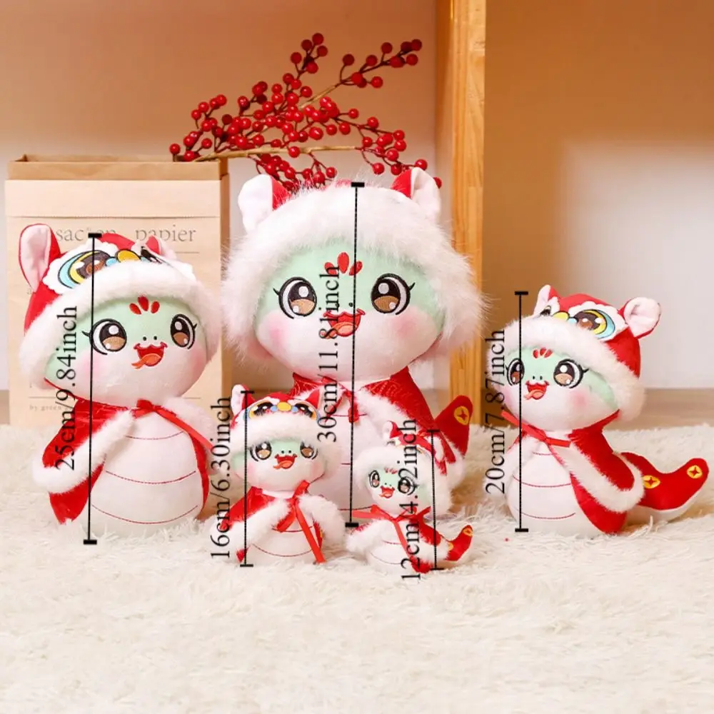 Big Eyes 2025 Snake Year Mascot Toy Hang Kawaii Snake Year Plush Toy Funny Cartoon Stuffed Animal Doll Birthday Gifts