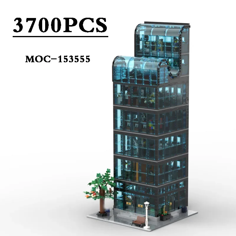 

MOC-153555 Downtown Skyscraper Small Particle Assembly Block City Landmark Building 3700PCS Boy Birthday Gift Christmas Toy Gift