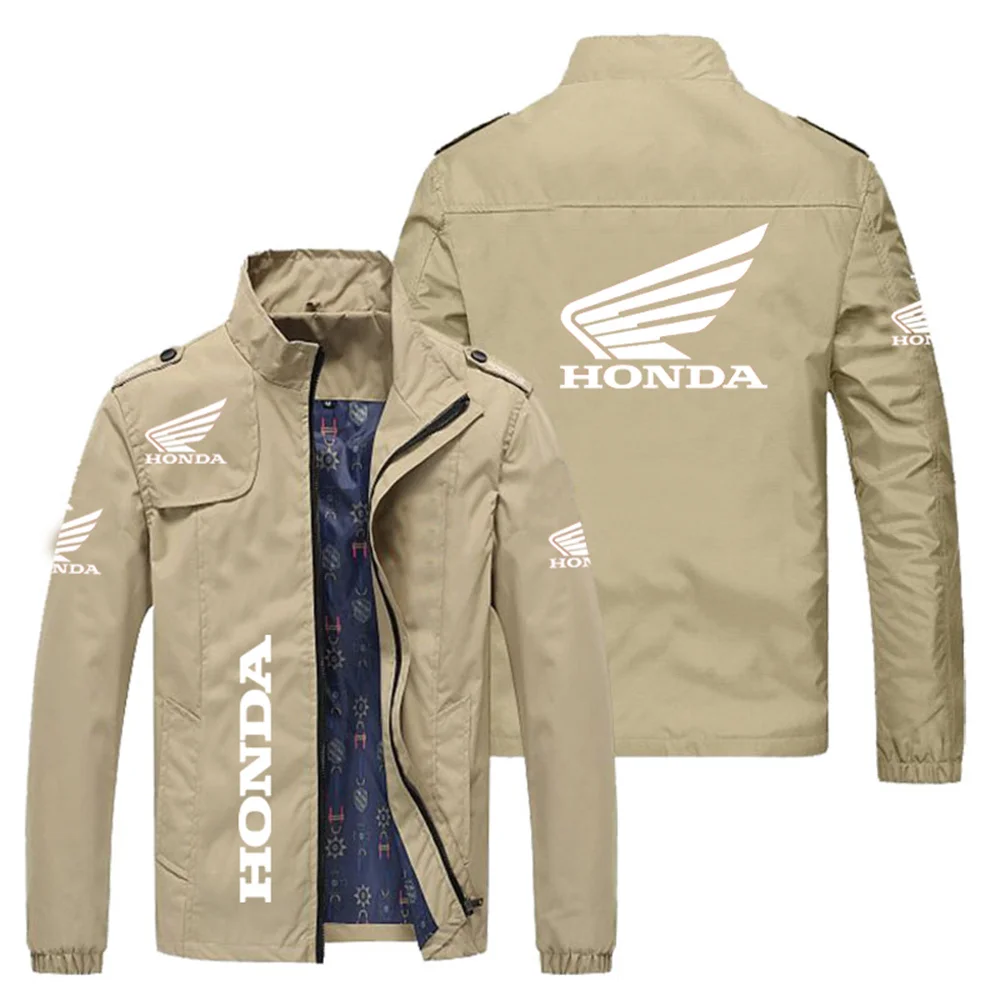 2025 New Honda Racing Suit Men's Windproof Jacket Motorcycle Jacket Zipper Long Sleeved Men's Standing Collar Racing Suit