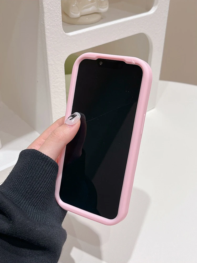 Cute Funny Pig Piggy Telescopic Bracket Case For iPhone 15 Pro Max 14 13 11 12 3D Pink Silicone Stand Holder Back Cover