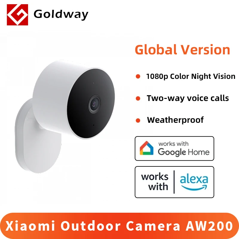 

Xiaomi Outdoor Camera AW200 Global Version Two-way Voice Calls IP65 Waterproof 1080p Colour Night Vision Motion Detection