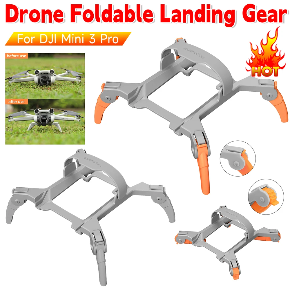 Foldable Landing Gear for DJI Mini 3 Pro Extensions Heightened Gears Support Leg Protector Stand for DJI Mini 3 Pro Accessories