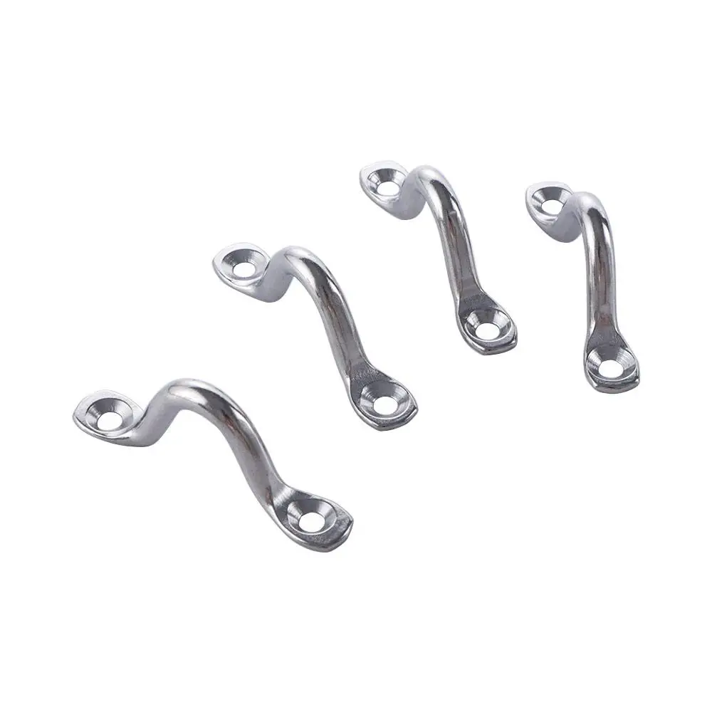 Steel 315 4Pcs Racing Boats Marine Plate Boat Yacht Ship Handle Doorknob Staple Ring Hook Wire Eye Straps Saddle Clip