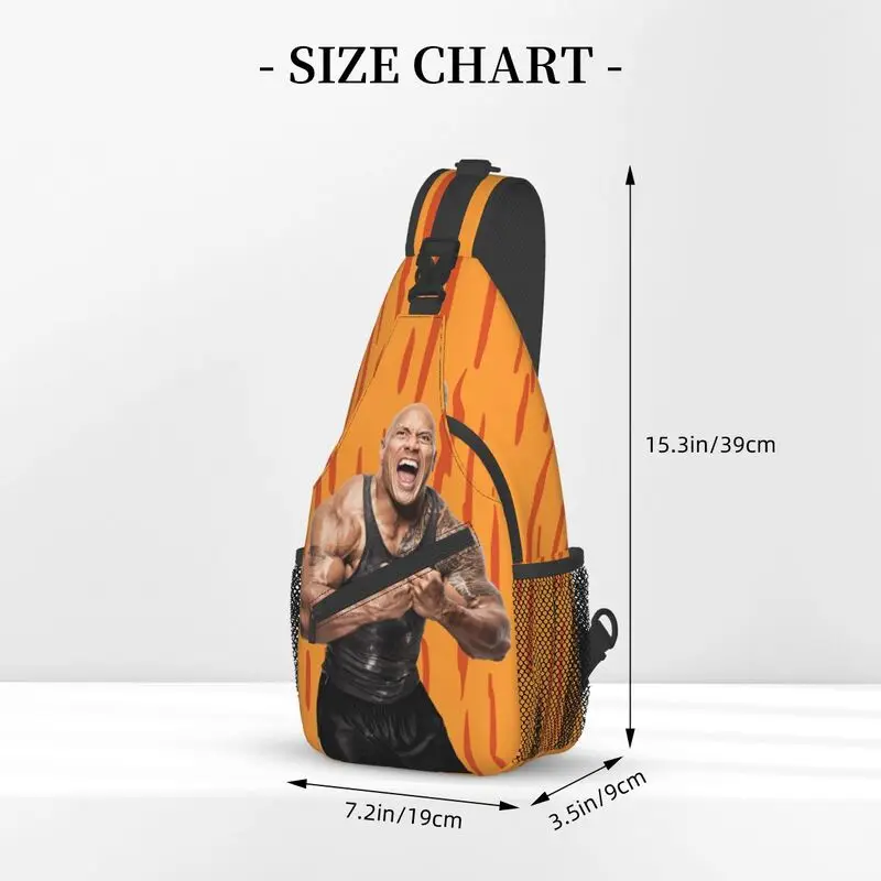 Dwayne The Rock Johnson Meme Sling Bag para viajar para hombres, mochila cruzada en el pecho, mochila de hombro, mochila de día