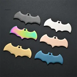 Wholesale10Pcs Blank Bat Pet ID Tag Dog Cat Tag Collar Keychains Custom Name Pet ID Tags Necklace Stainless Steel Accessories