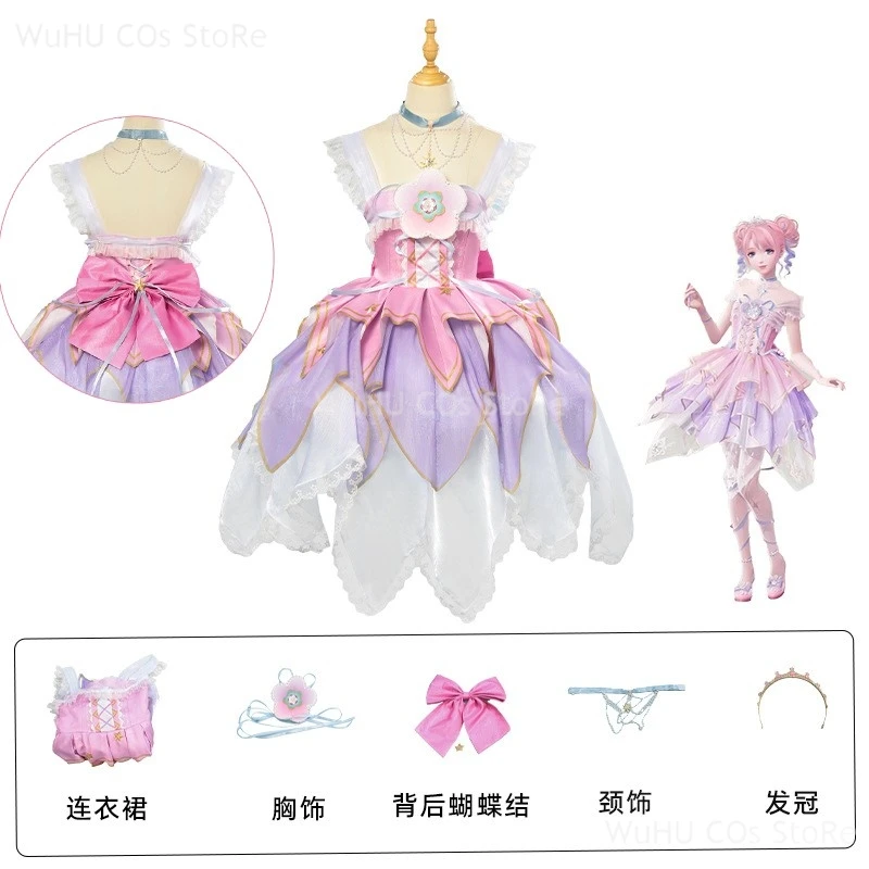 Nikki Cosplay Anime Infinity Nikki Sweet Pink Lolita Dress Uniform Wig Set Birthday Suit Women SKIRTS Halloween Party Outfit