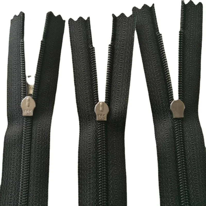 

20pcs/Lot 3# about 25cm Ykk Waterproof Zipper Nylon Coil Close End Black Pocket Bag Outdoor Ski Supplies Tailor Sewing Accessory