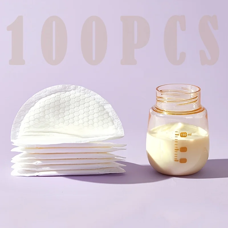 100Pcs Stay Dry Disposable Nursing Pads for Breastfeeding, Super Absorbent, Ultra Comfortable & Individually Wrapped,Essentials