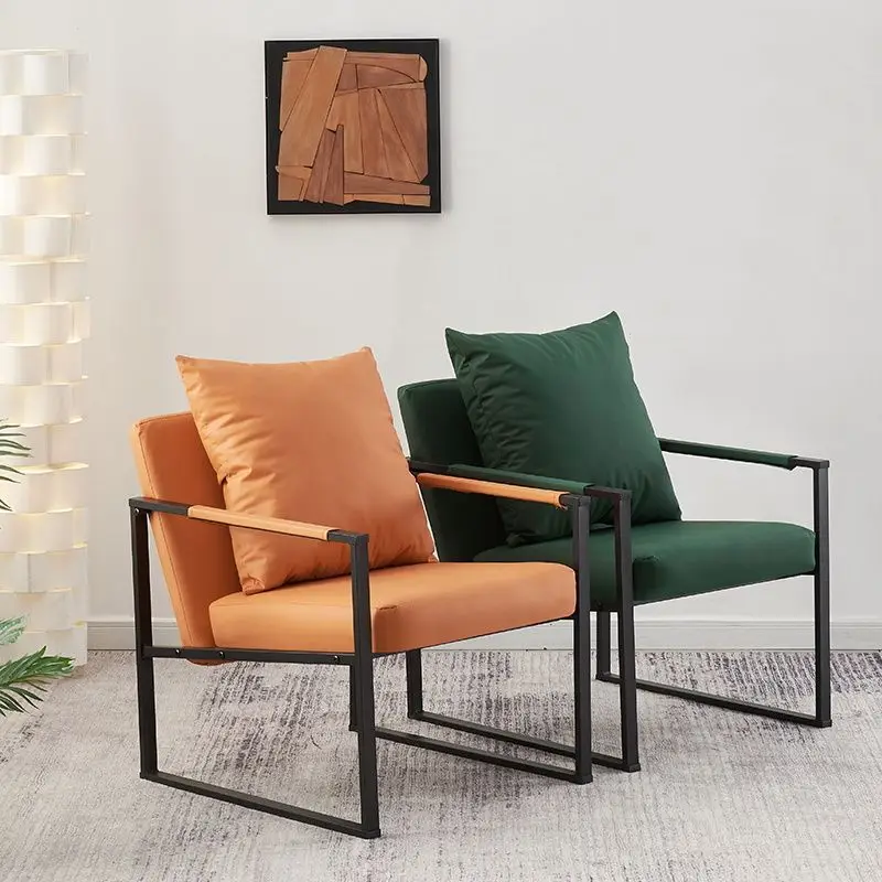 

Modern Italian minimalist designer leisure chair creative wrought iron single living room Nordic tiger