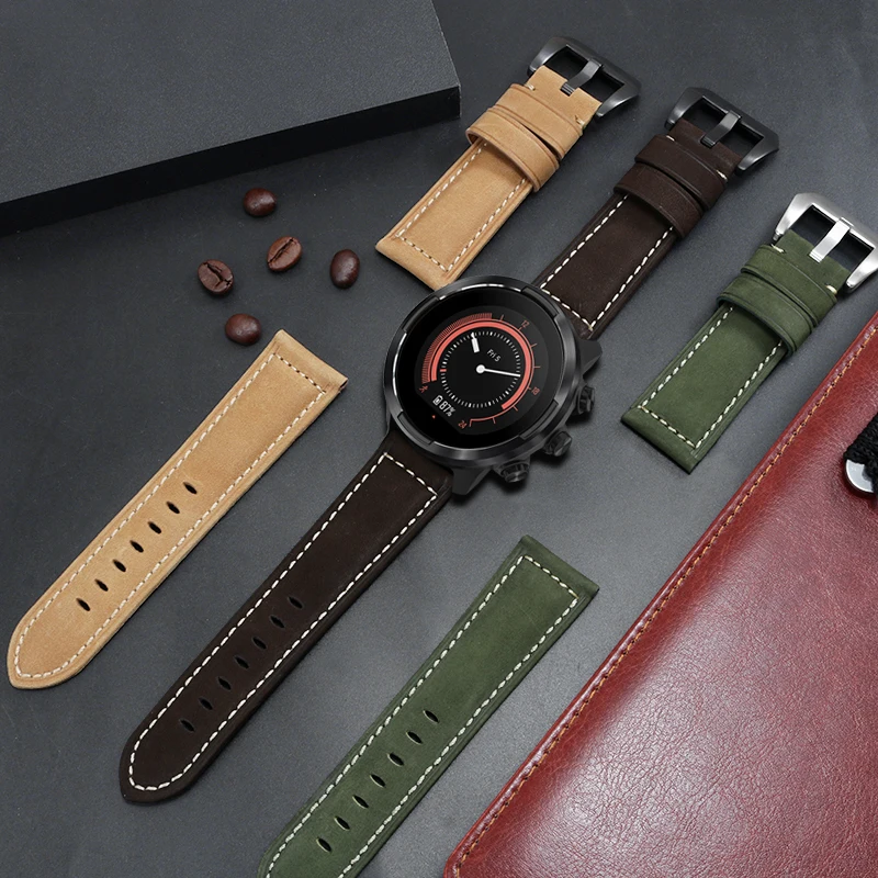 

Leather Watchband With Substitute Songtuo 3/9/ Sparta /Baro Origin/Expedition Series Flat Interface Leather Strap 20/24mm