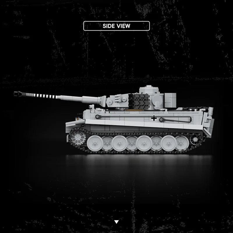 Met sneeuw bedekte Tiger Heavy Tank Sd.Kfz.182 Tweede Wereldoorlog Bouwstenen Zwarte Tijger Gevolgd Gepantserd Voertuig Jongen Speelgoed Model TK8001