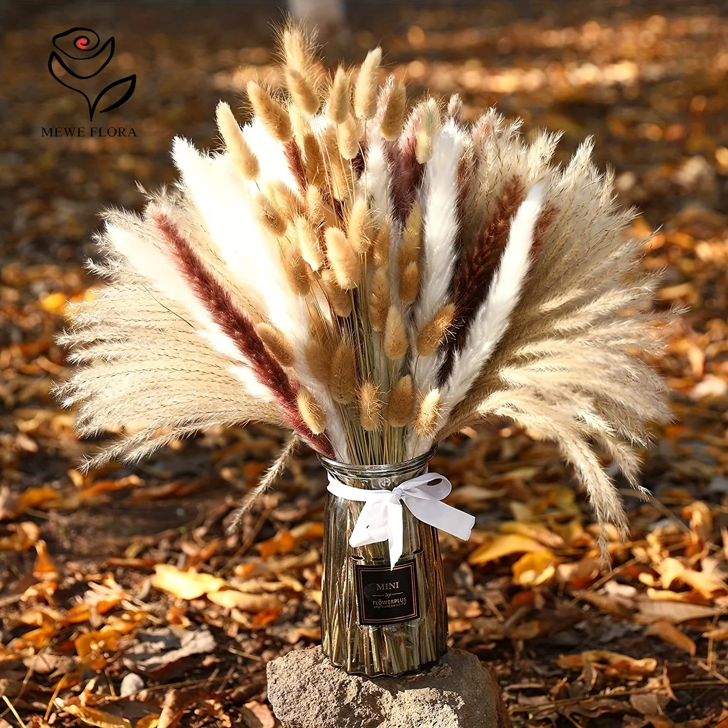 

Fluffy Pampas Bouquet Autumn Christmas Decoration Natural Dried Flowers Rabbit Tail Grass Boho Home Decor Wedding Arrangement