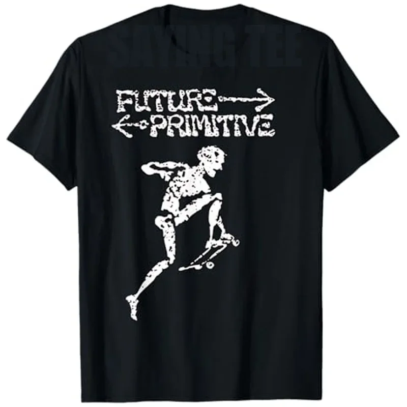 

Future Primitive Skeleton Skater Graphic T-Shirt Men's Round Neck Cotton Short Sleeve Casual