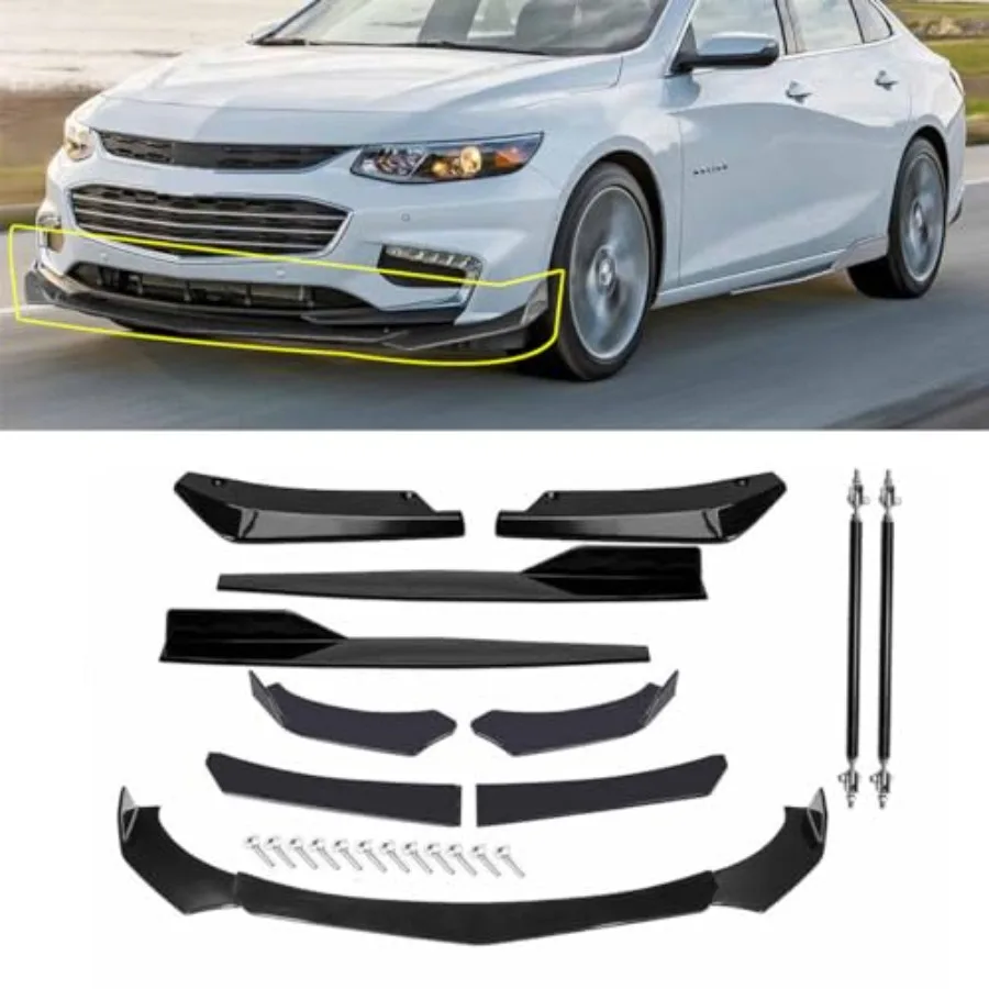 

Spoiler Splitter Body Glossy Black Fit for 20092020 Nissan Altima Front Rear Bumper Lip Kit Side Skirt Universal Fit for Enhanc