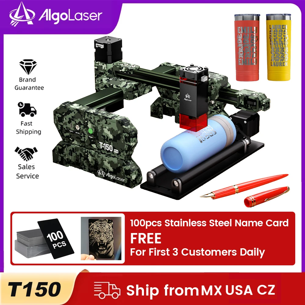 

AlgoLaser T150 PRO 6W DIY Laser Engraver Cutter Christmas Decoration Business Cards Etching Tool Metal Decorative Engraving Tool