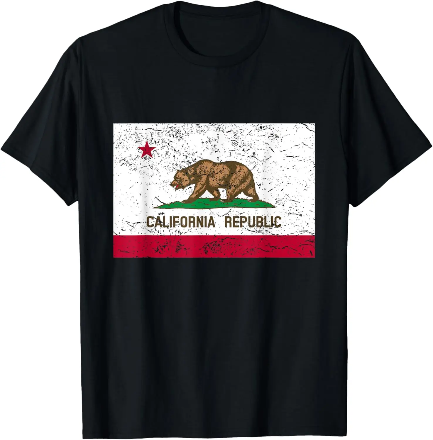 Vintage Retro California State Flag Stuff Distressed Cali T-Shirt