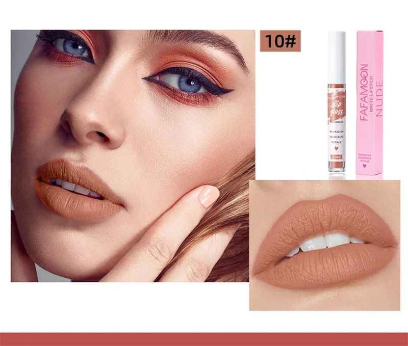 Rosaroter, mattierter, flüssiger Lippenstift, wasserfest, langlebig, feuchtigkeitsspendend, langlebiger Lippenstift, nicht klebender Lipgloss, koreanisches Make-up – Detail 19