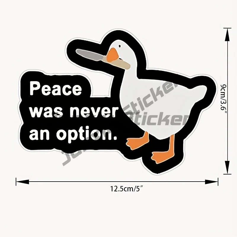 Peace Was Never An Option Sticker Outdoor Rated Vinyl Sticker Decal for Car, Windows, Bumpers, Laptops or Crafts