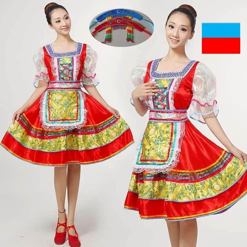 Costume de danse traditionnelle chinoise pour femmes, robe nationale russe pour filles