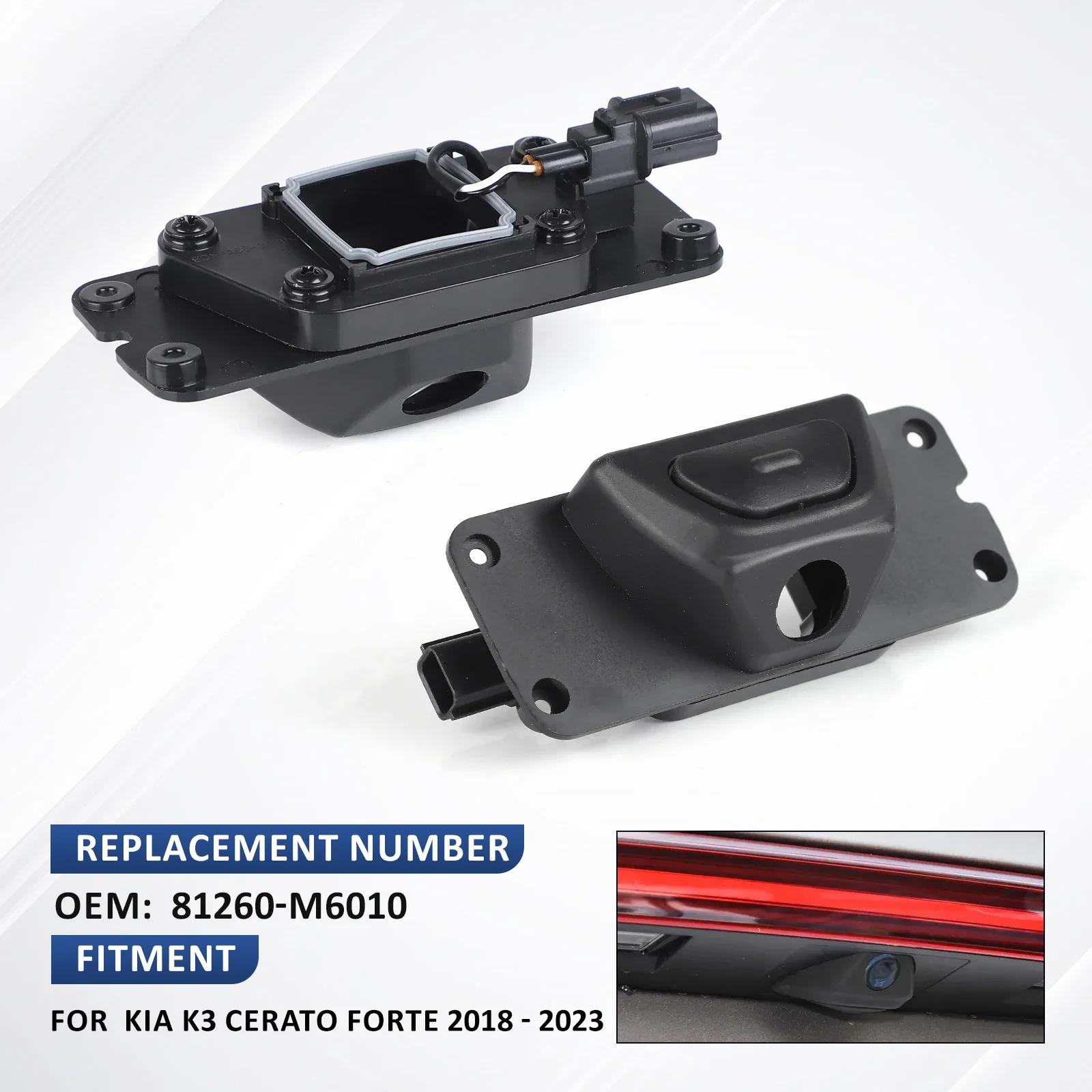 Botón de Liberación de la Manija del Maletero Trasero 81260-M6010, Interruptor de Puerta Trasera para Kia Forte 2018-2023, Kia Rio 2013, K3 Cerato 81260M6010