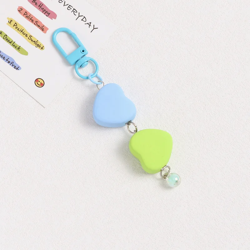 Colors Acrylic Plastic Link Chain Keychain Creative Heart Key Ring For Women Bag Charm Crafts Keychains DIY Handmade Accessories