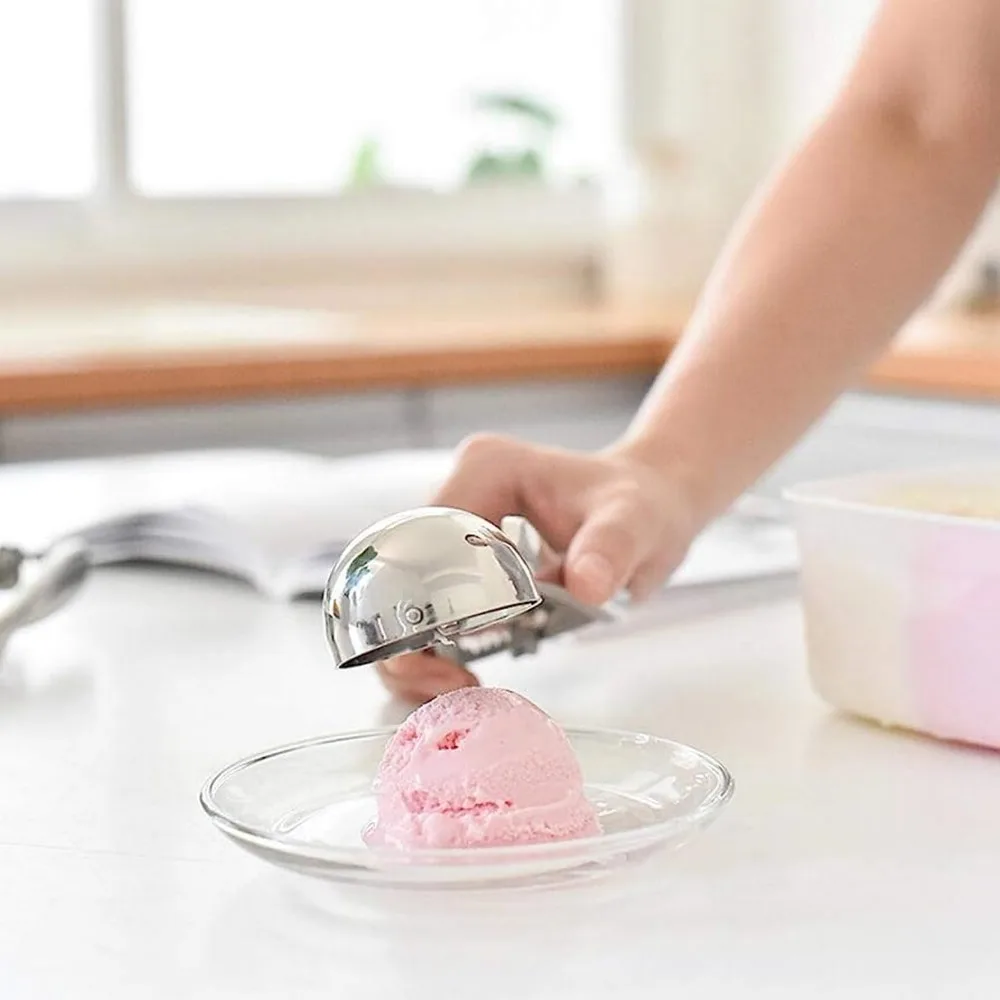 Baking Ice Cream Scoop Kitchen Tools Stainless Steel Spring Handle Mashed Potato Watermelon Ball Spoon Home Kitchen Accessories