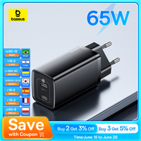 Baseus 65W GaN Charger Quick Charge 4.0 Type C PD Charger USB Charger for iPhone Samsung Xiaomi Fast Charger For Laptop