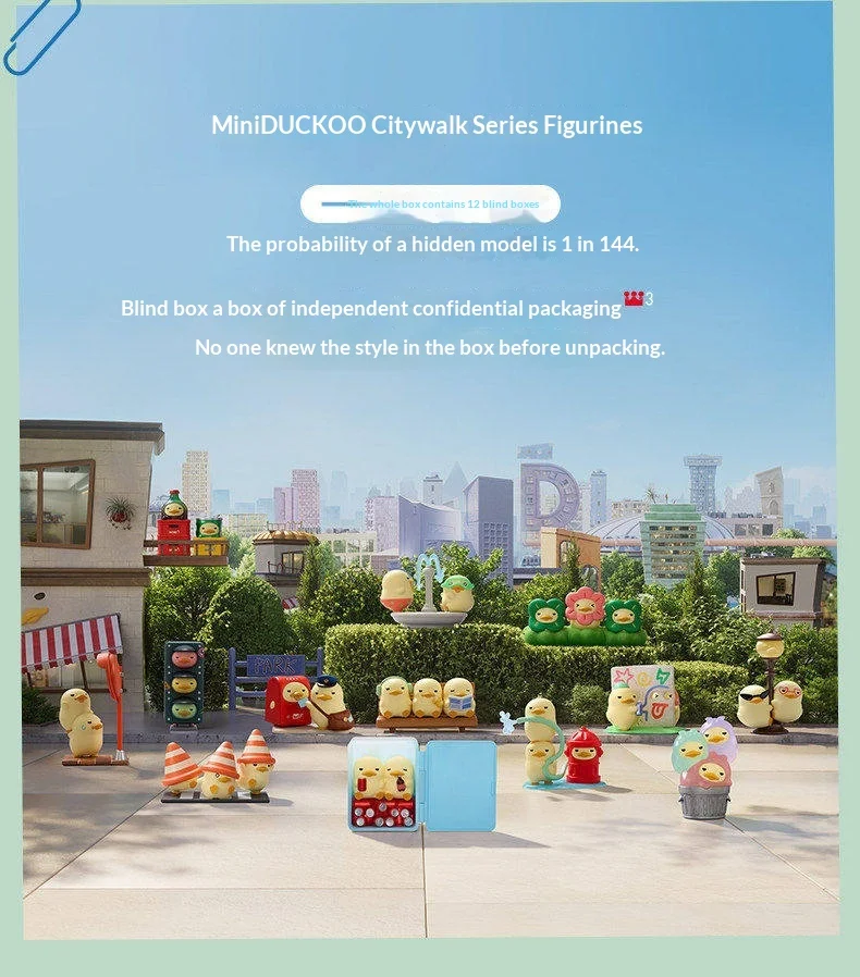 Original POPMART Blind Box Mini DUCKOO City Walk Serie Modische Ornament-Figur Trendiges Sammlerstück Dekoratives Geschenk – Detail 4