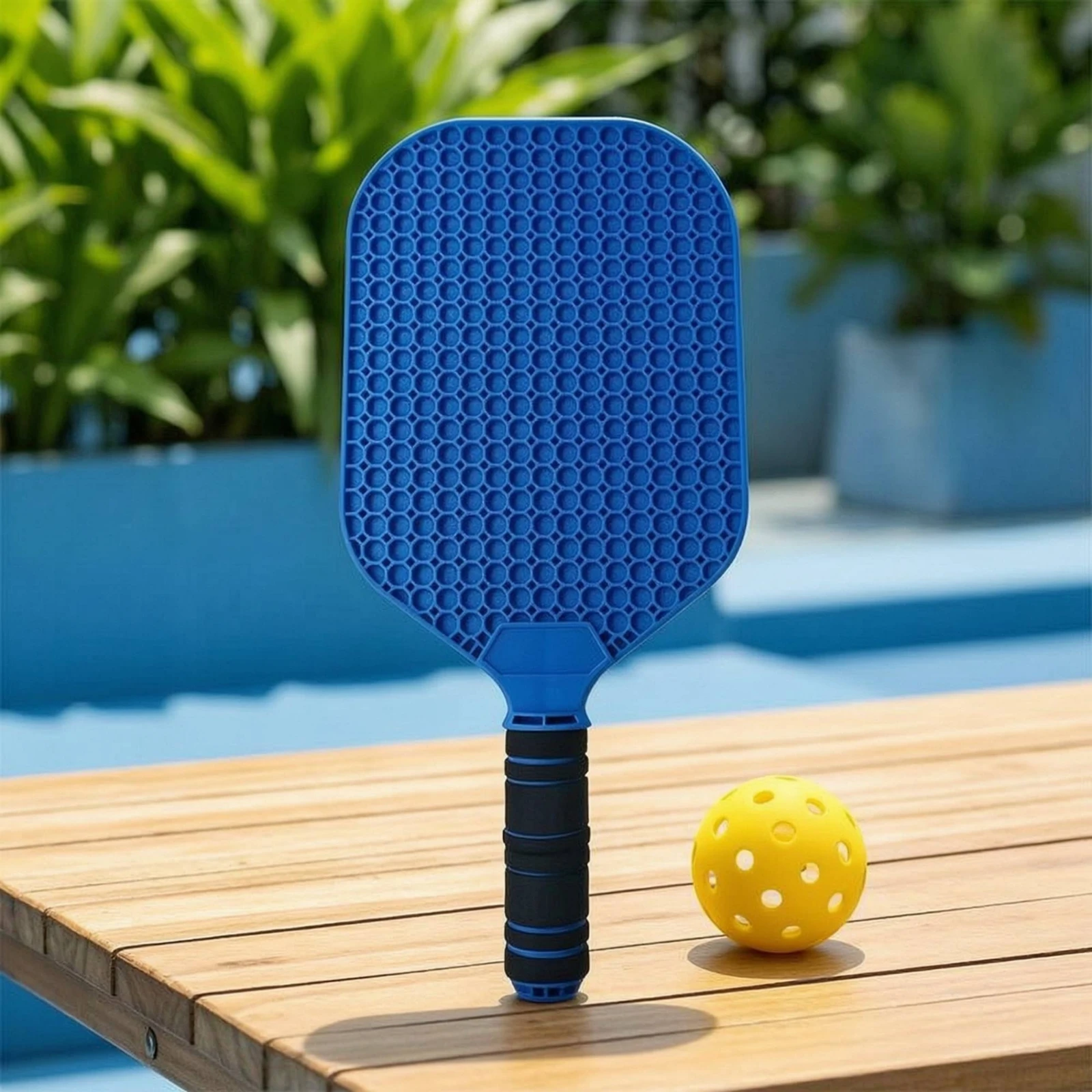 Pickleball Paddle with Ball One-Piece Honeycomb Pickleball Paddle Equipment Anti-Slip Racket Sweat-Absorbent for Beginners