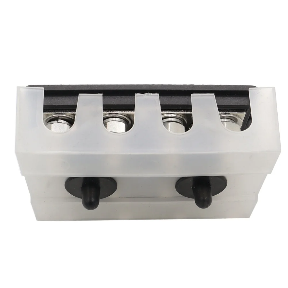 Boat Wiring Double Row Bus Bar Marine Battery Connector ABS Zinc Alloy Copper Supports Up To 48V 4-way Double Row Layout