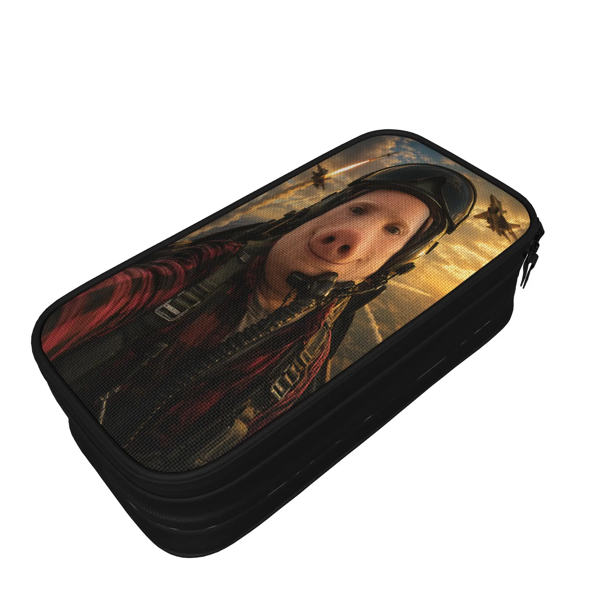 John Pork Fighter Pilot Selfie Funny Memes Dank Art Brainrot Pencil Case Students Cool Pencil Box School Pencil Cases Stationery