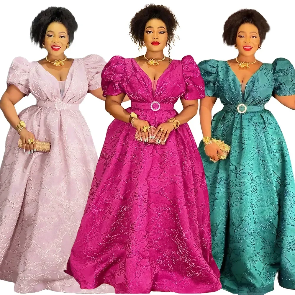 Plus Size Evening Dresses for Women African Luxury Gown Elegant Muslim Wedding Party Long Dress Ankara Ladies Clothing 2025