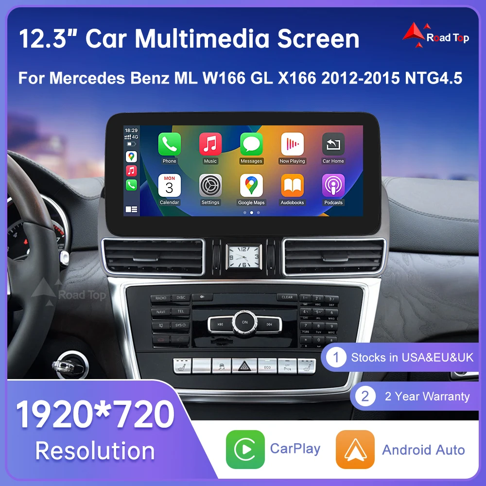 Linux Touch Screen Car Radio for Mercedes Benz ML W166 ML350 GL X166 2012-2015 GPS With Carplay Android Auto Airplay Mirroring