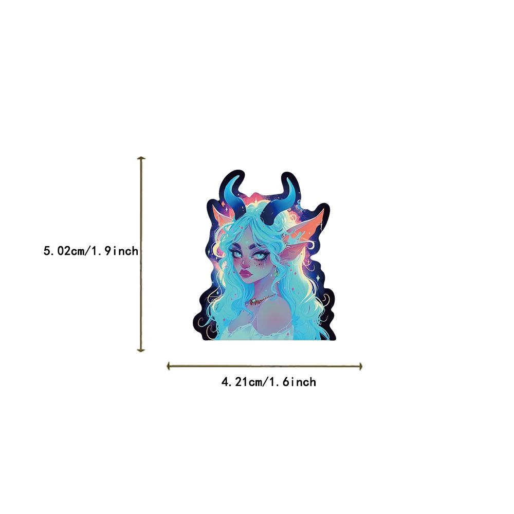 Pegatinas creativas de bruja fresca, calcomanía de dibujos animados, juguete DIY, monopatín, motocicleta, ordenador portátil, teléfono, bicicleta, coche, impermeable, 50 piezas